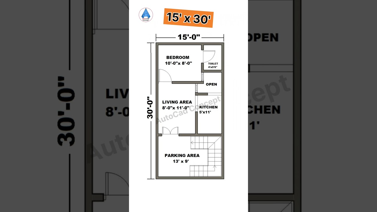 15x30 Small house design | 15 by 30 House Plan #shorts #homedesign #homeplan #architecture