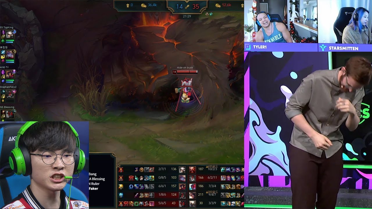 Ruler makes Faker angry | Trick2g 1000 ping diff on Riot Games | LoL moments