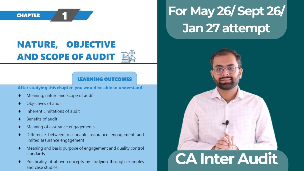 Ch. 1 Nature, Objective and Scope of Audit | CA Inter Audit New Course | English Subtitles