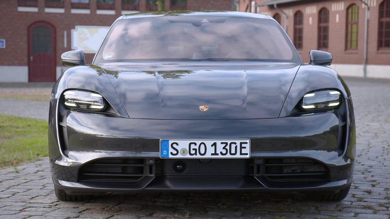 The new Porsche Taycan Turbo in Volcano Grey Metallic Design