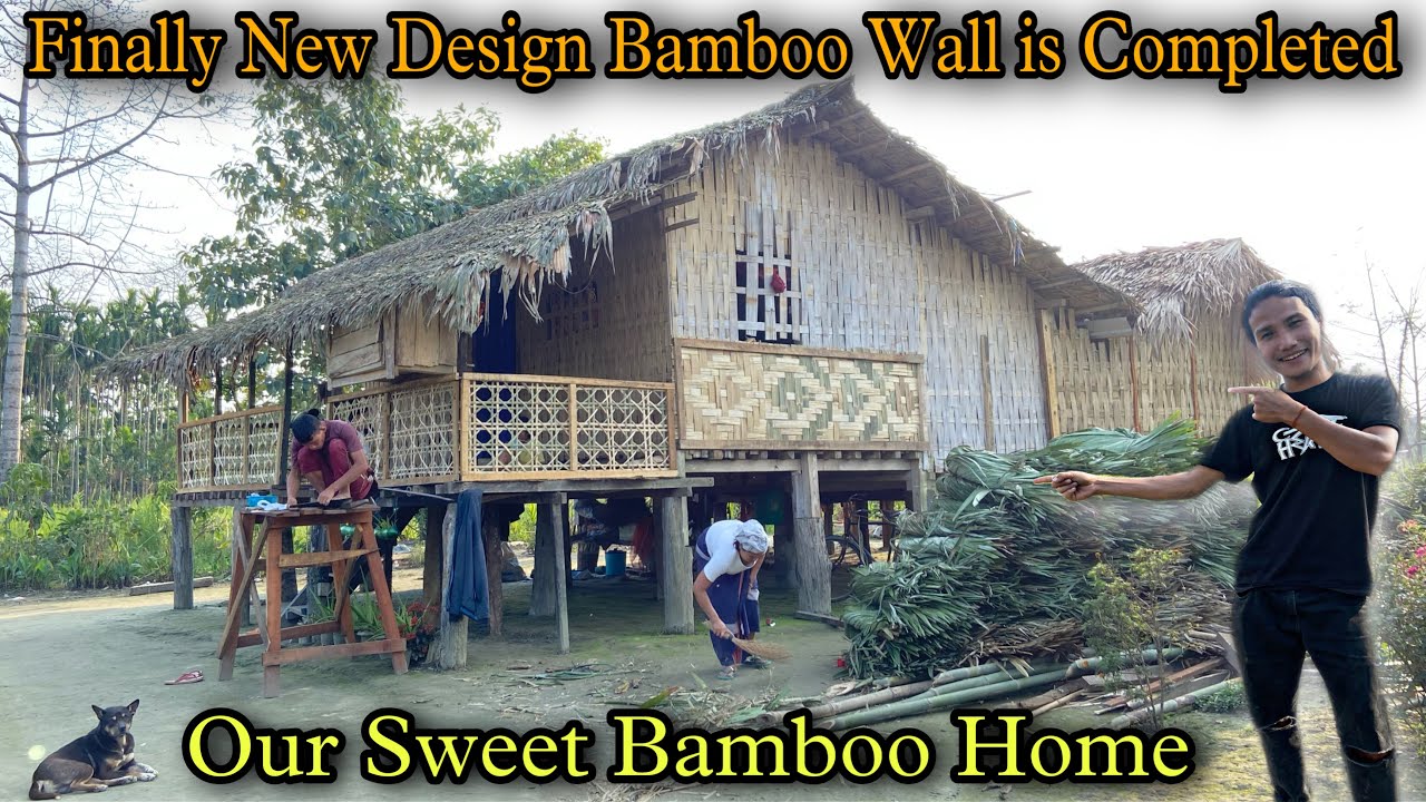 Finally New Designed Bamboo Wall is Completed || Traditional Bamboo House || Village Life