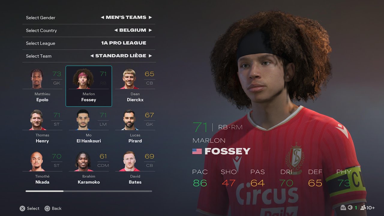 EA FC 26 Belgian Pro League Player Faces And Ratings