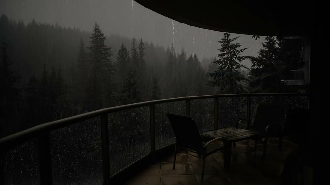 Heavy Rain & Crackling Fireplace for Deep Sleep | RainLoft Cabin 3 Hours Black Screen