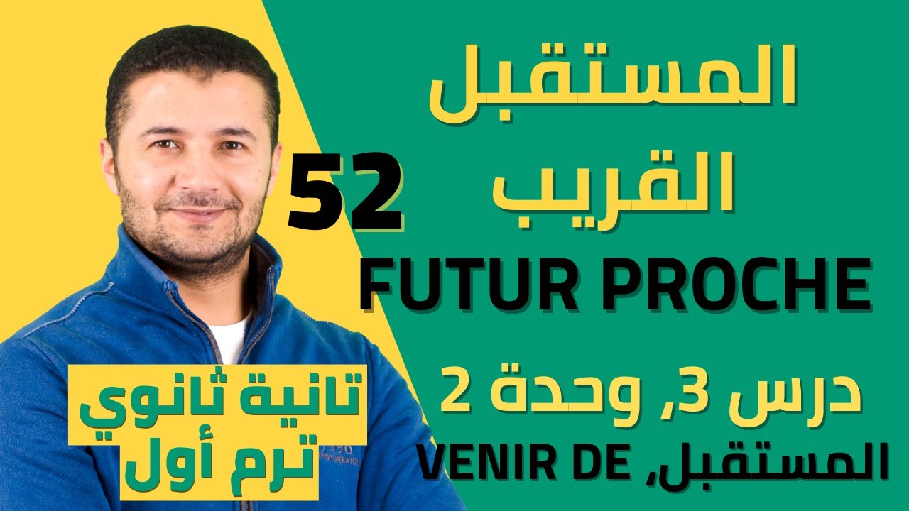 شرح زمن المستقبل القريب وأسئلة الدرس وحل تدريبات - وحدة 2 درس 3 - تانية ثانوي نظام جديد فرنشاوي