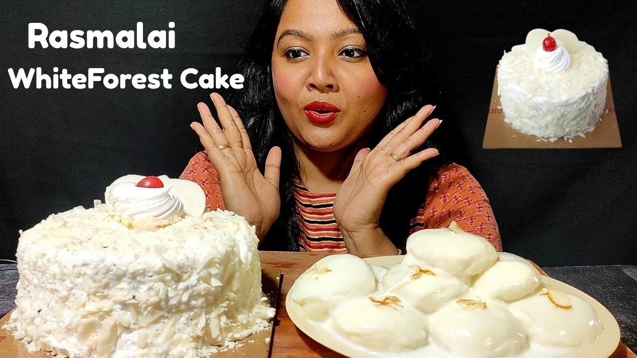 Eating Cake and Sweet | White Forest Cake & Rasmalai | Mukbang ASMR