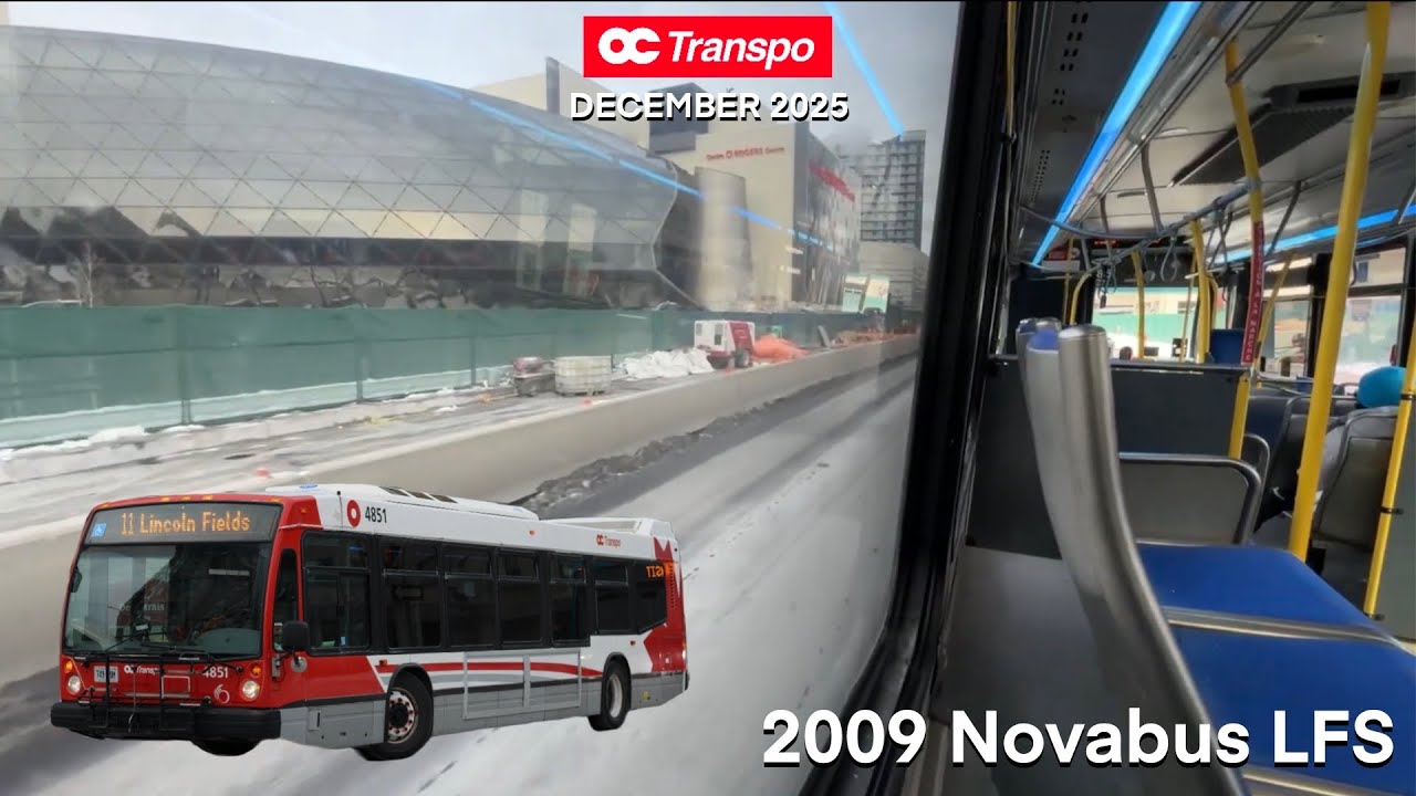 Ride on OC Transpo ex-GRT 2009 Nova Bus LFS - Route 11 Waller