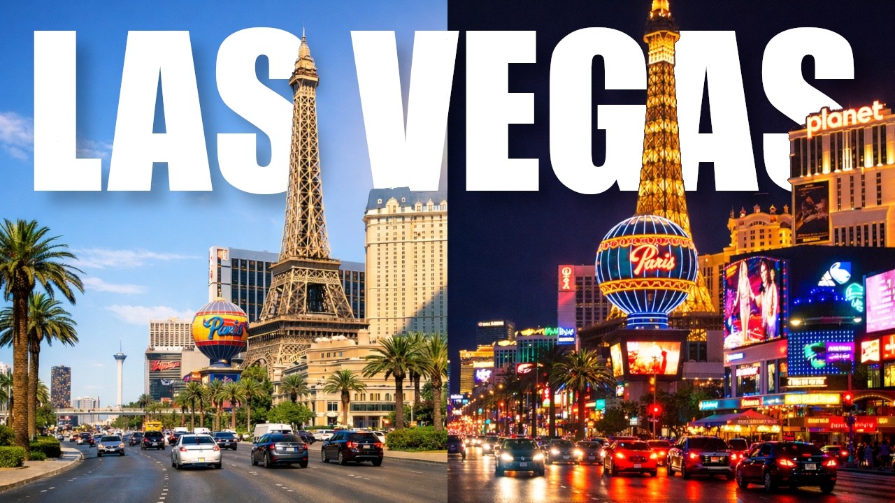 Las Vegas Strip Day to Night Scenic Drive 4K