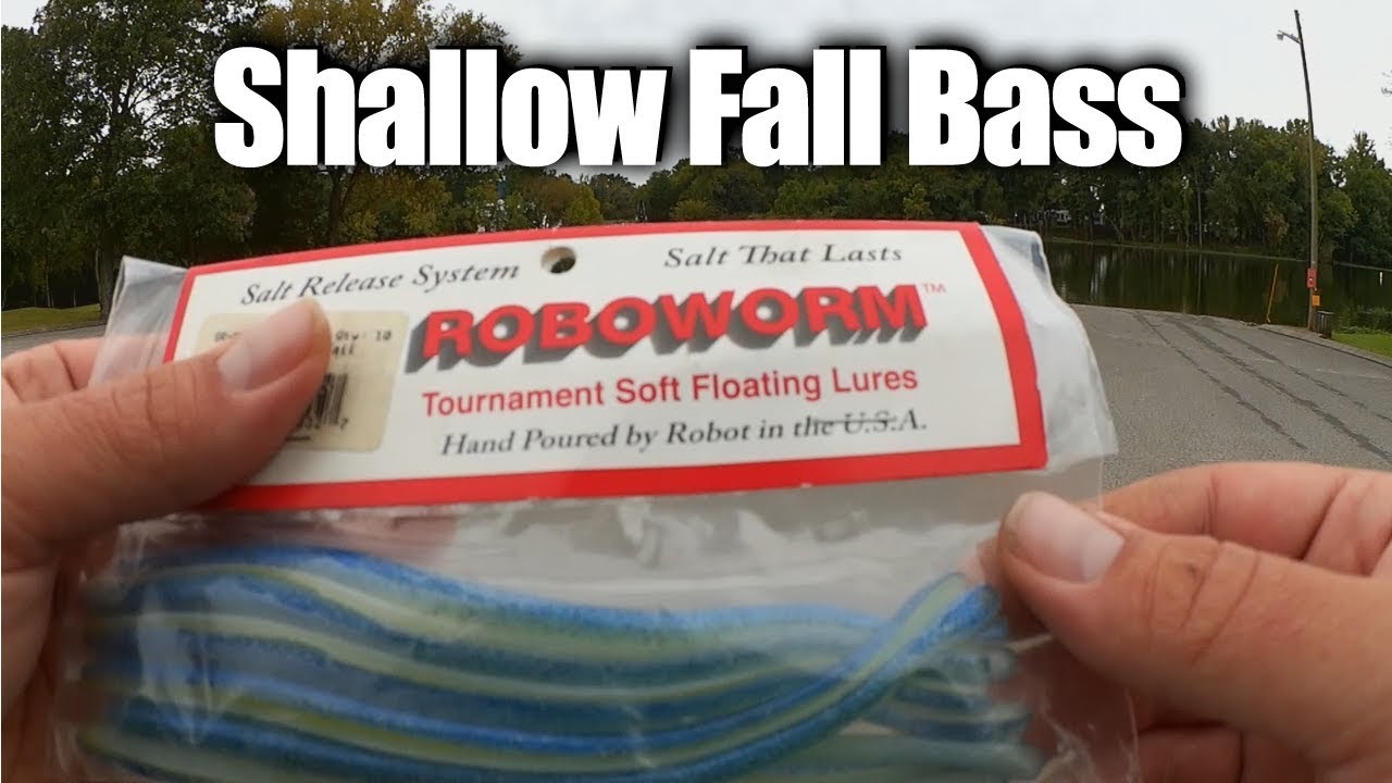 Fall Bass Fishing in Shallow Water - Bank Fishing With a ROBOWORM