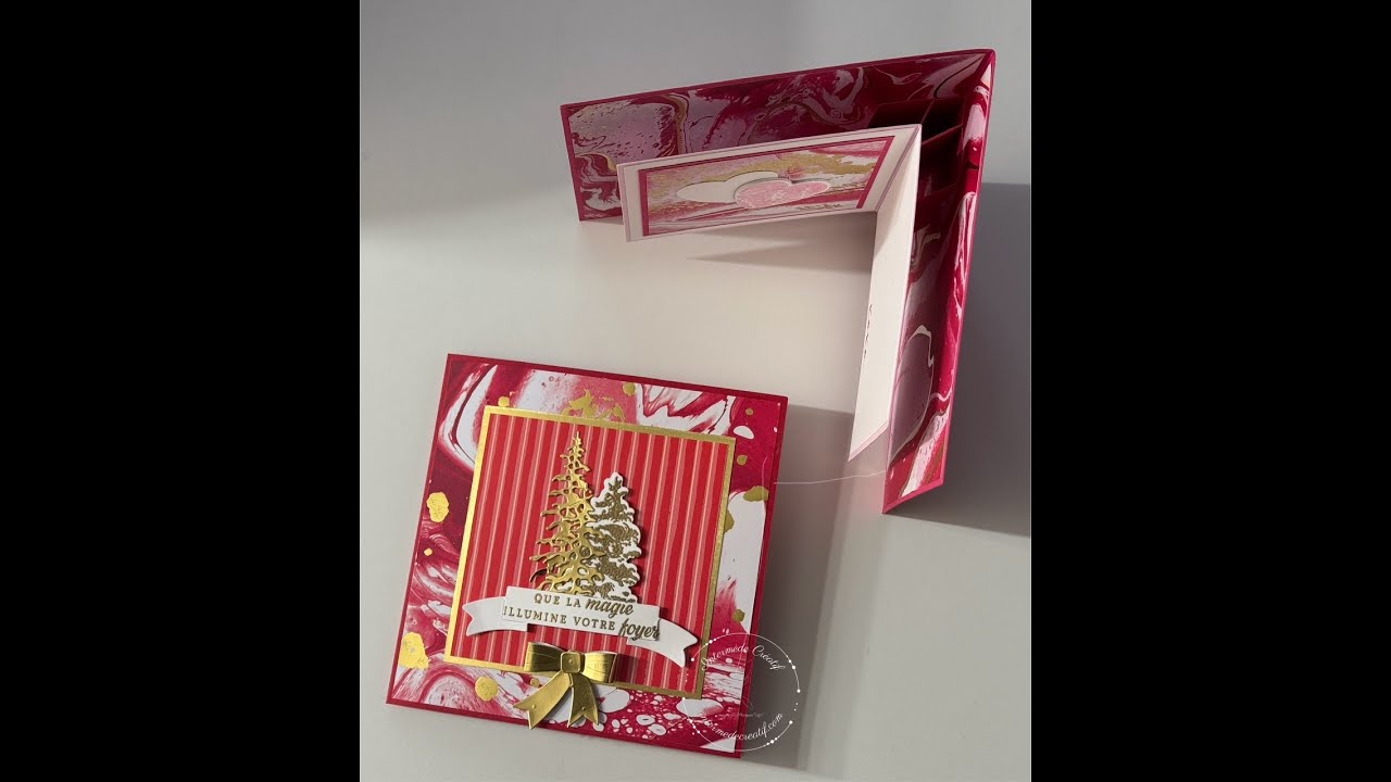 Carte Pop Up toute en brillance avec la collection élégance marbrée
