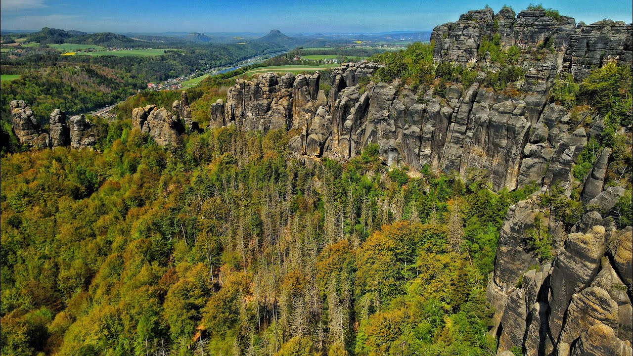 Saksońska Szwajcaria z drona cz.1