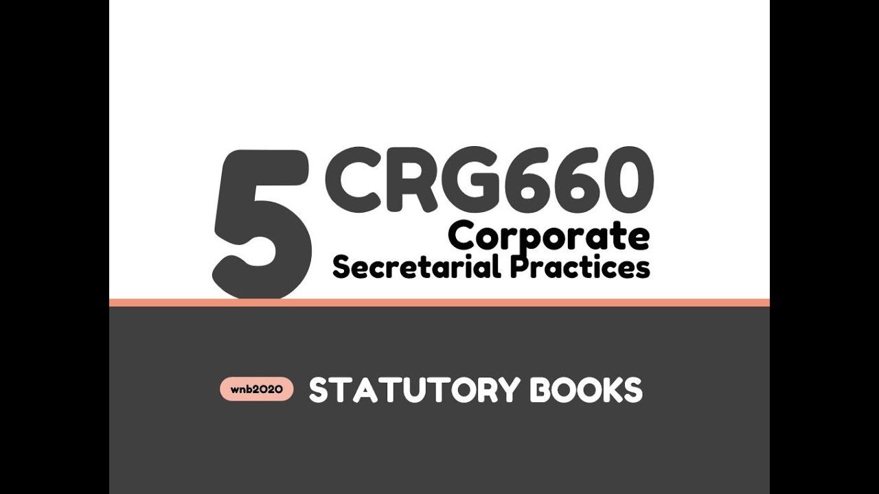 CRG660: Statutory Books