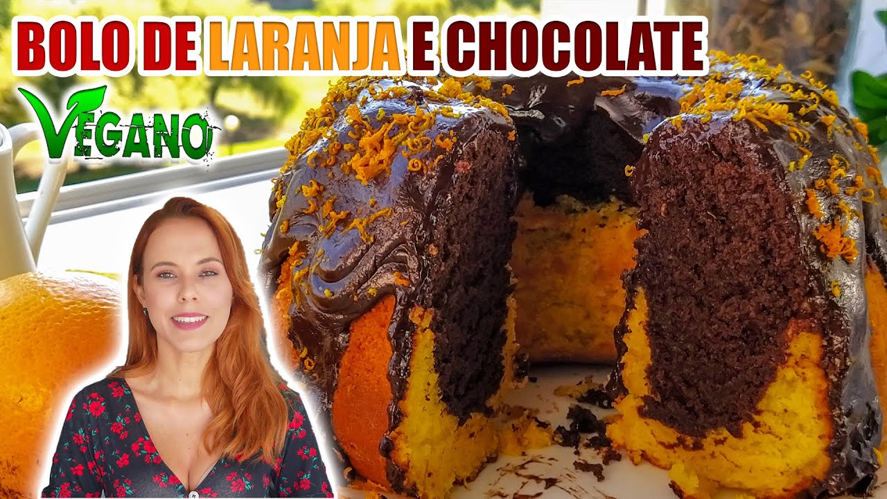 BOLO DE LARANJA E CHOCOLATE  VEGANO