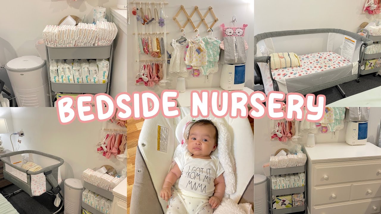 *NEW* BEDSIDE NURSERY TOUR & ORGANIZATION! + what i use for my newborn baby! 💕