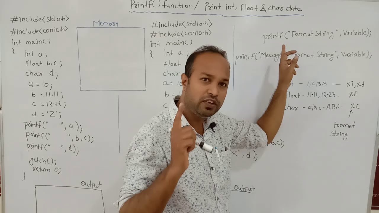 printf -2 || printf() in C || How to Print Int, float,Char data in C || Printf() function in C