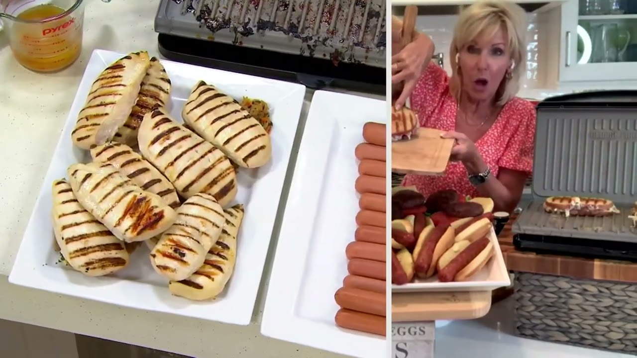 George Foreman 9-Serving Electric Indoor Grill W/ Panini Press on QVC