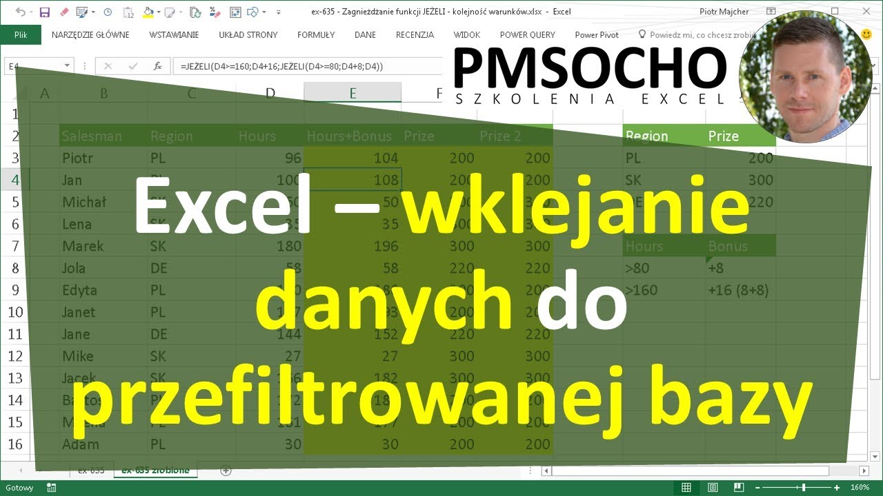 Excel - Wklejanie danych do przefiltrowanej bazy [odc.808]