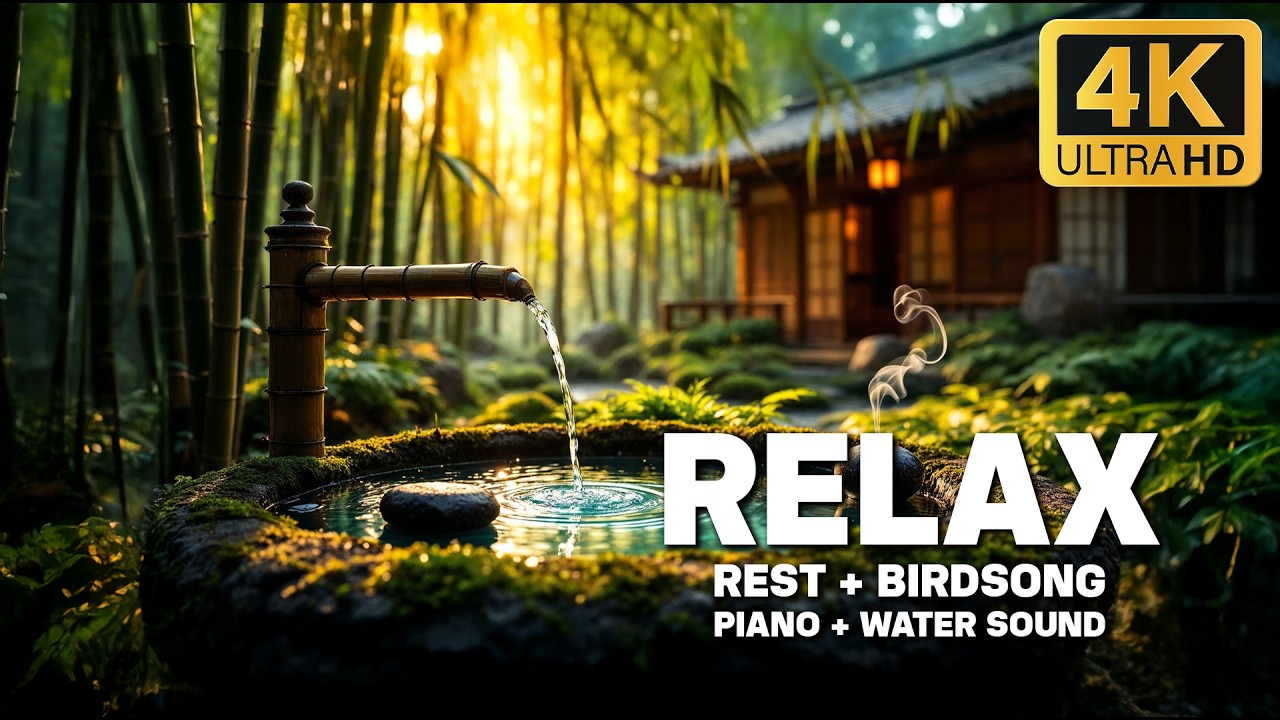 Bamboo Healing Music with Water Sounds 🌙 Deep Sleep Support and Inner Peace