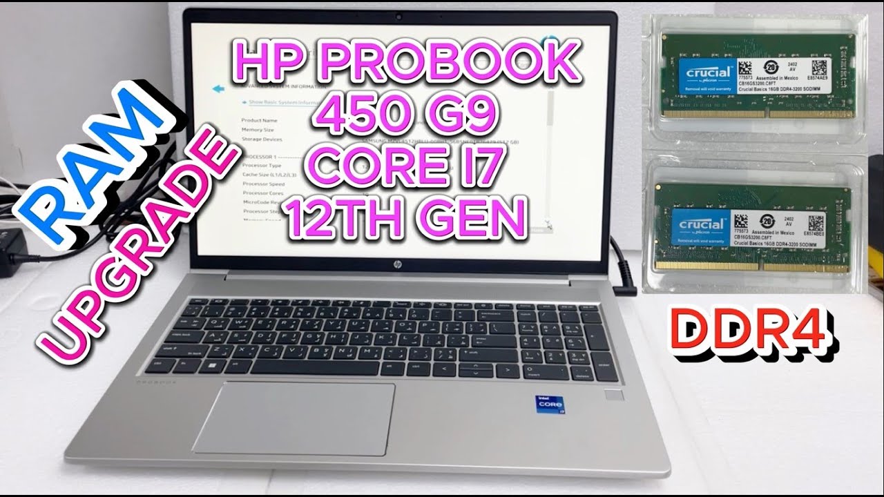 HP ProBook 450 G9 i7 12th Gen RAM Upgrade | 6S7R6EA