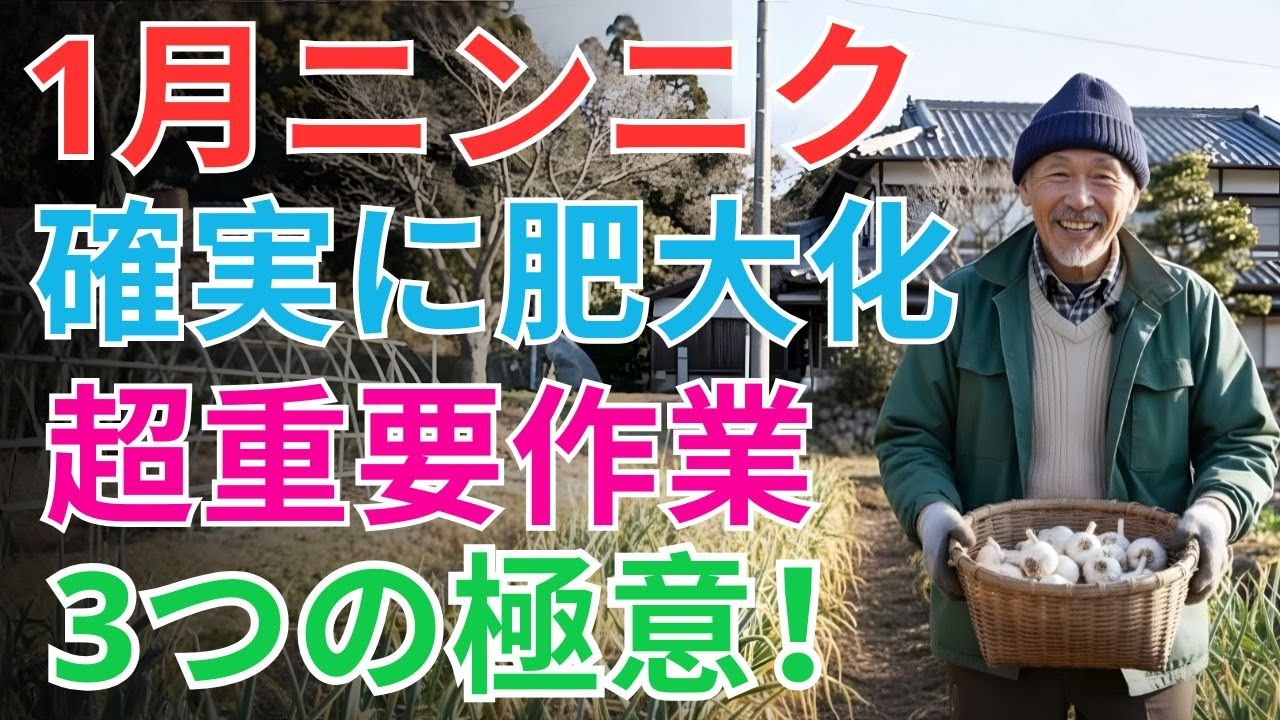【絶対失敗しない】１月にやらないと手遅れ！ニンニク栽培 大きなニンニクが育つ3つの極意（追肥・凍害・サビ病）初心者・プランター家庭菜園