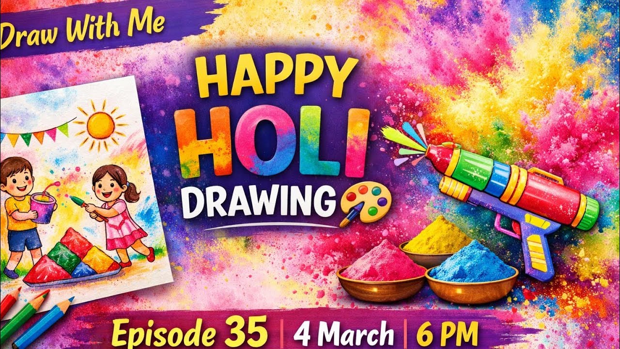 Easy Holi Drawing Ideas for a Colorful Celebration