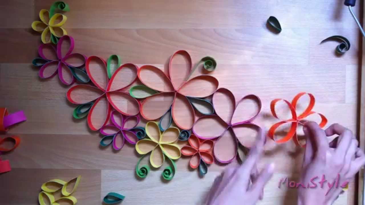 DIY GUIA CON FLORES DE PAPEL - WALL DECOR PAPER FLOWERS