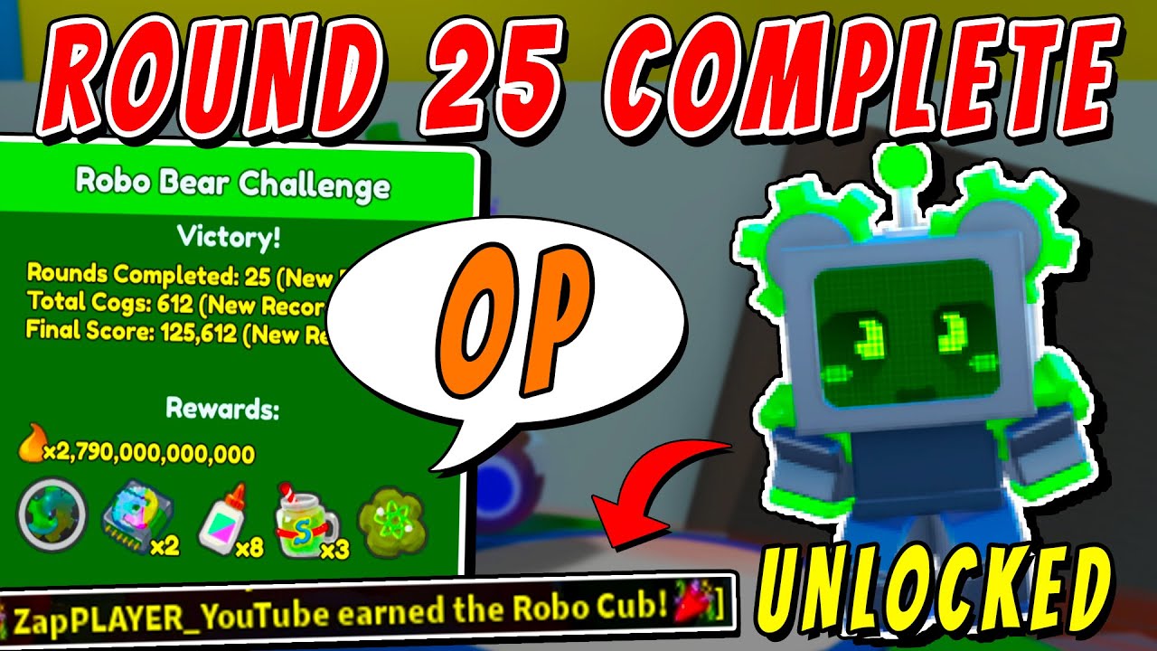 Round 25 COMPLETE and Robo Cub Skin UNLOCKED in Bee Swarm Simulator Roblox