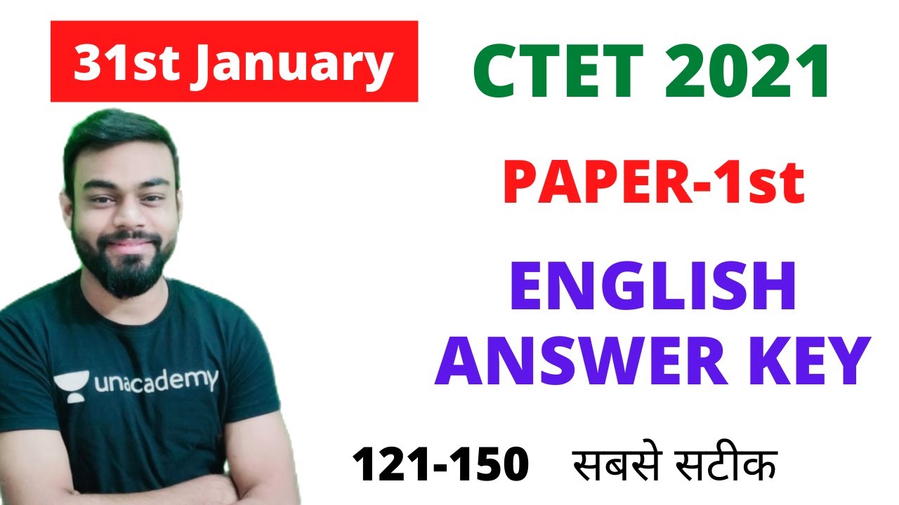 CTET 2020- 2021 ENGLISH ANSWER KEY | CTET-2021 | PAPER 1st