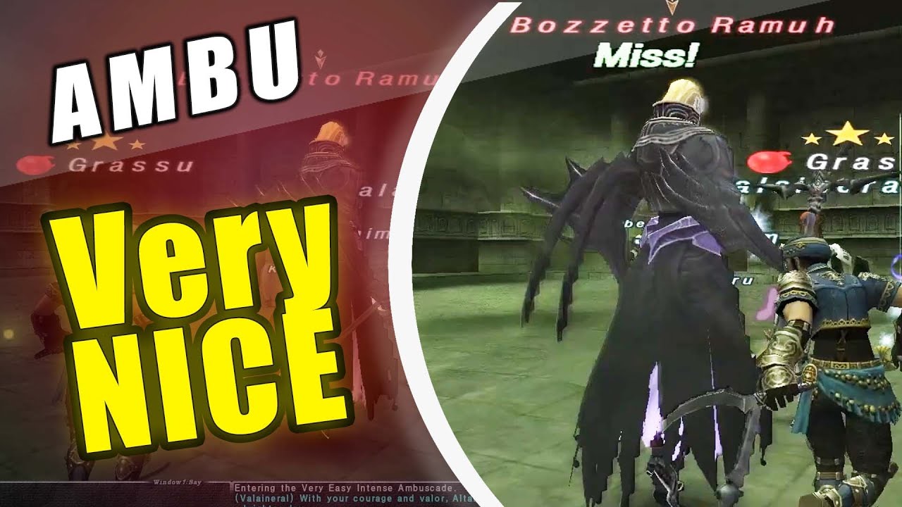 FFXI Ambuscade V1 Very Easy August 2022 Thief Warrior Solo with Trusts | Ramuh