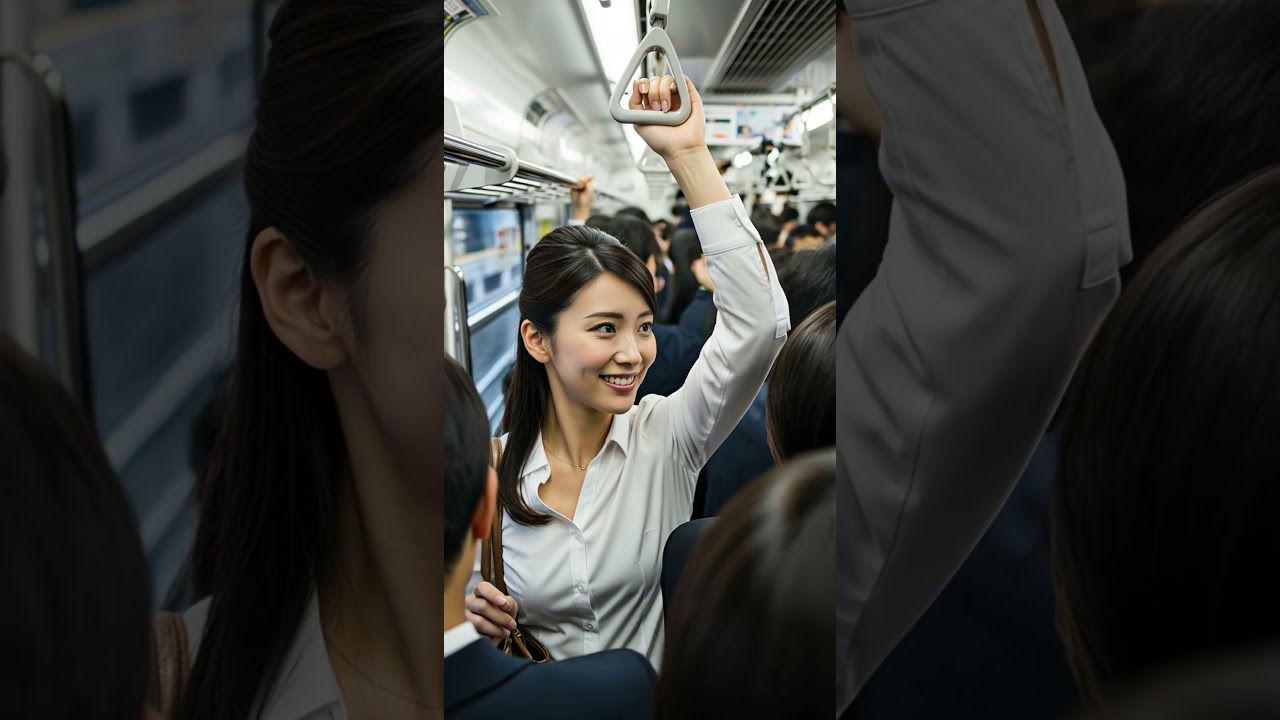 Packed Train &mdash; Japanese Office Lady (OL)