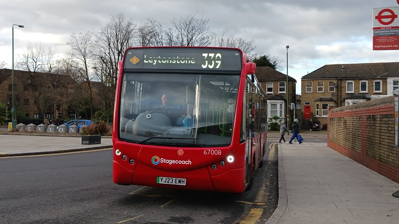 Full Journey Route 339 Shadwell to Leytonstone Stagecoach London Optare Metrocity EV 67008 YJ23EWH