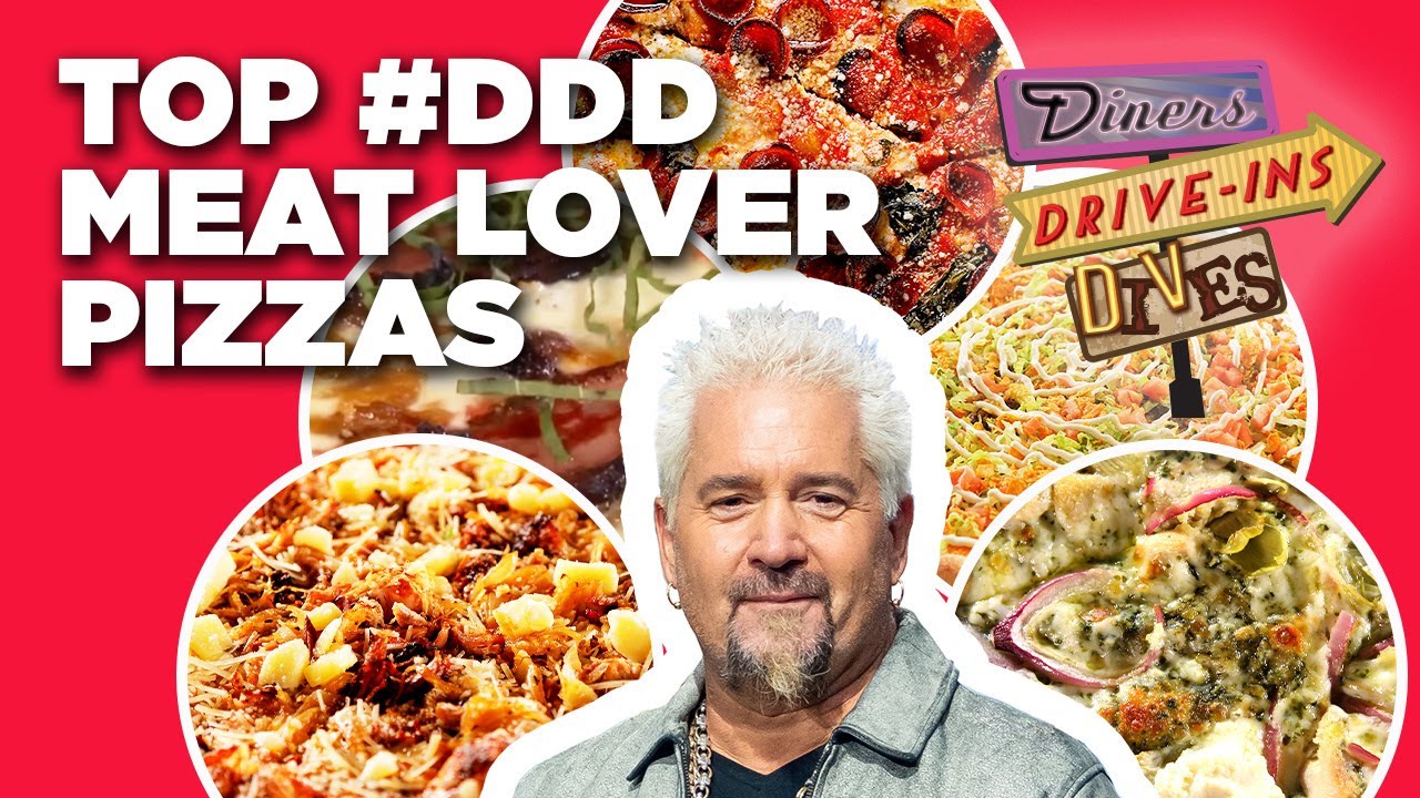 Wildest Meat Lover Pizza Videos on #DDD with Guy Fieri 🥩🍕 Diners, Drive-Ins and Dives | Food Network