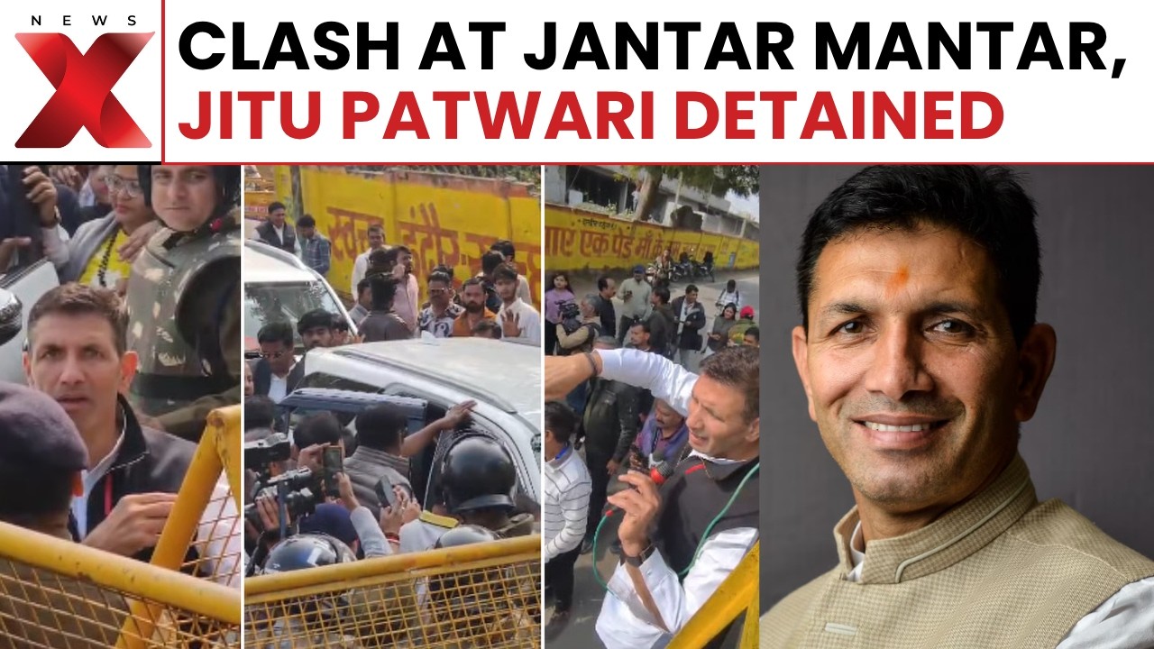 Jitu Patwari Detained at Jantar Mantar Protest, Clashes With Police During Satyagraha | Newsx