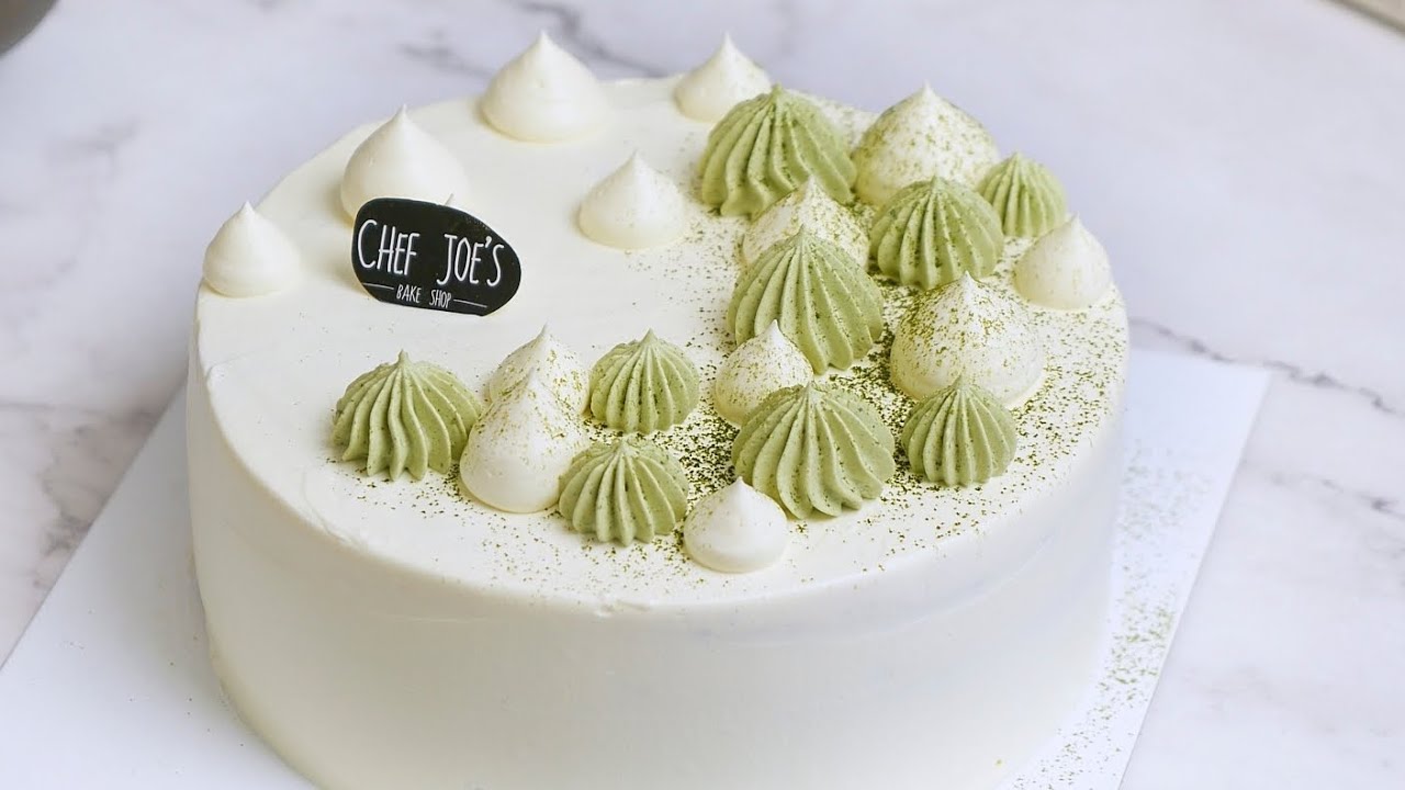 เค้กชาเขียว เค้กมัทฉะถั่วแดง มัทฉะลาเต้ matcha azuki cake ทำขนมกับเชฟโจ Ep.138