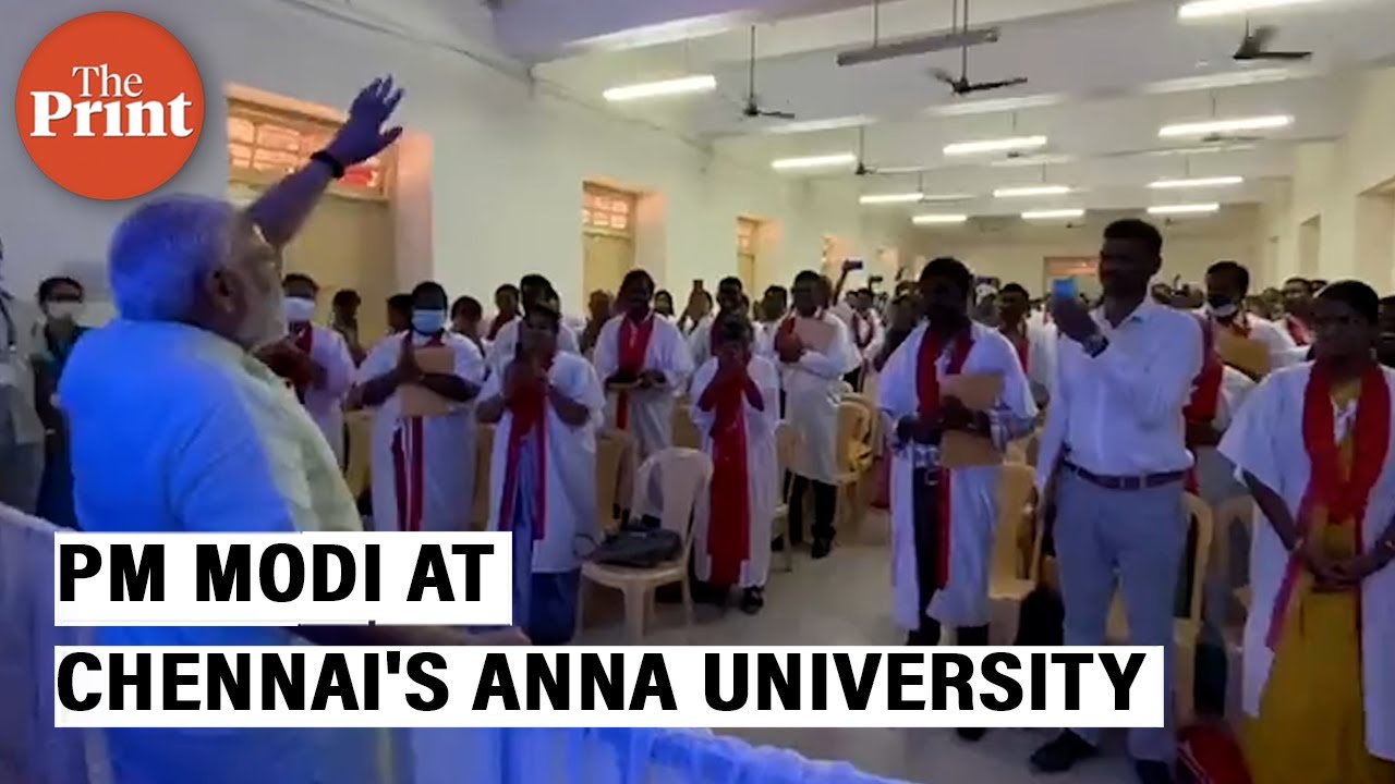 PM Modi meets students who did not get seat at Anna University convocation in Chennai