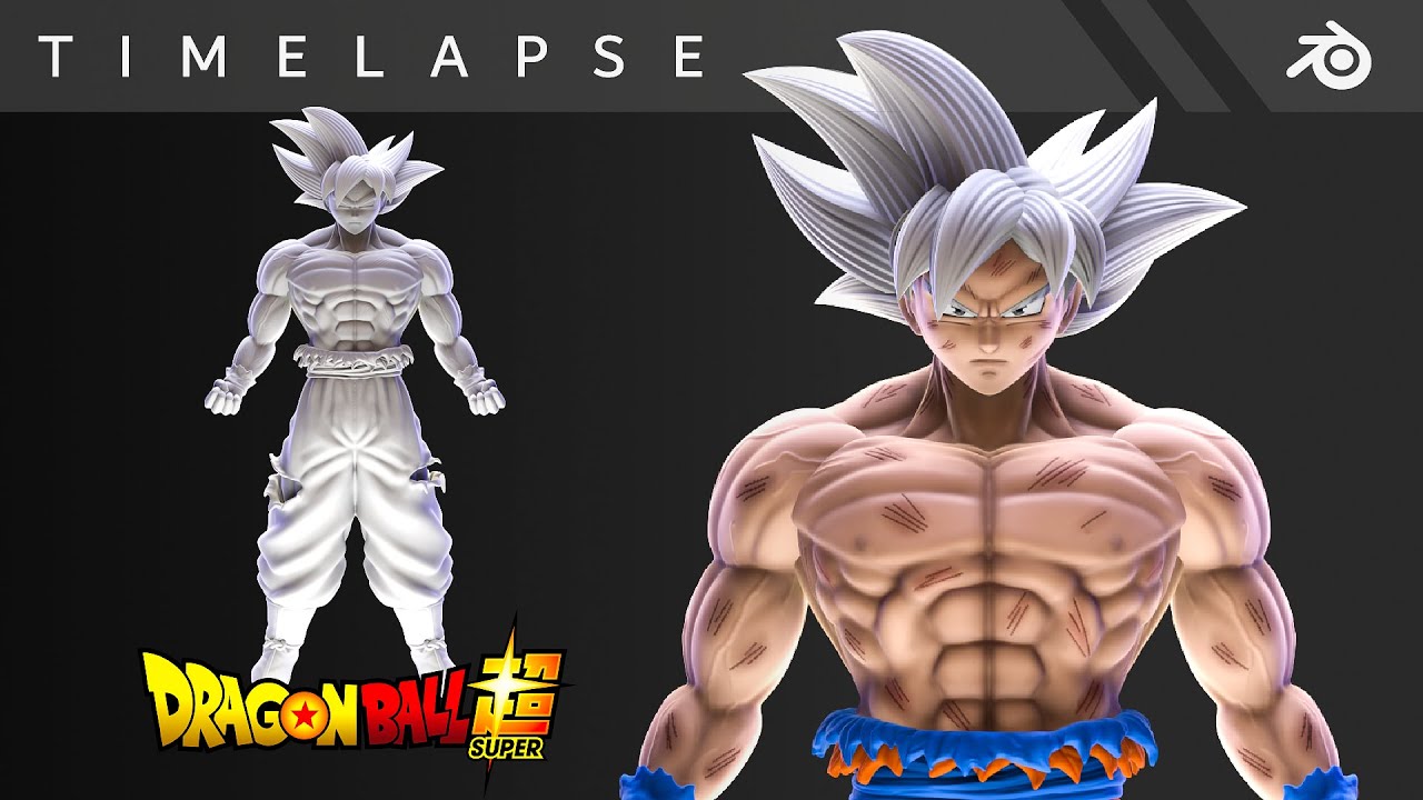 Sculpting GOKU ULTRA INSTINCT / Dragon ball Super (Blender 3D Timelapse)