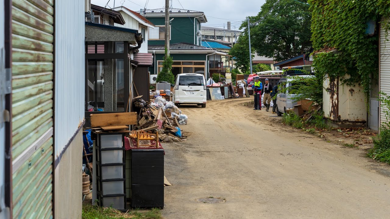 秋田県五城目町、大雨、豪雨による洪水被害（2023.07.31撮影）