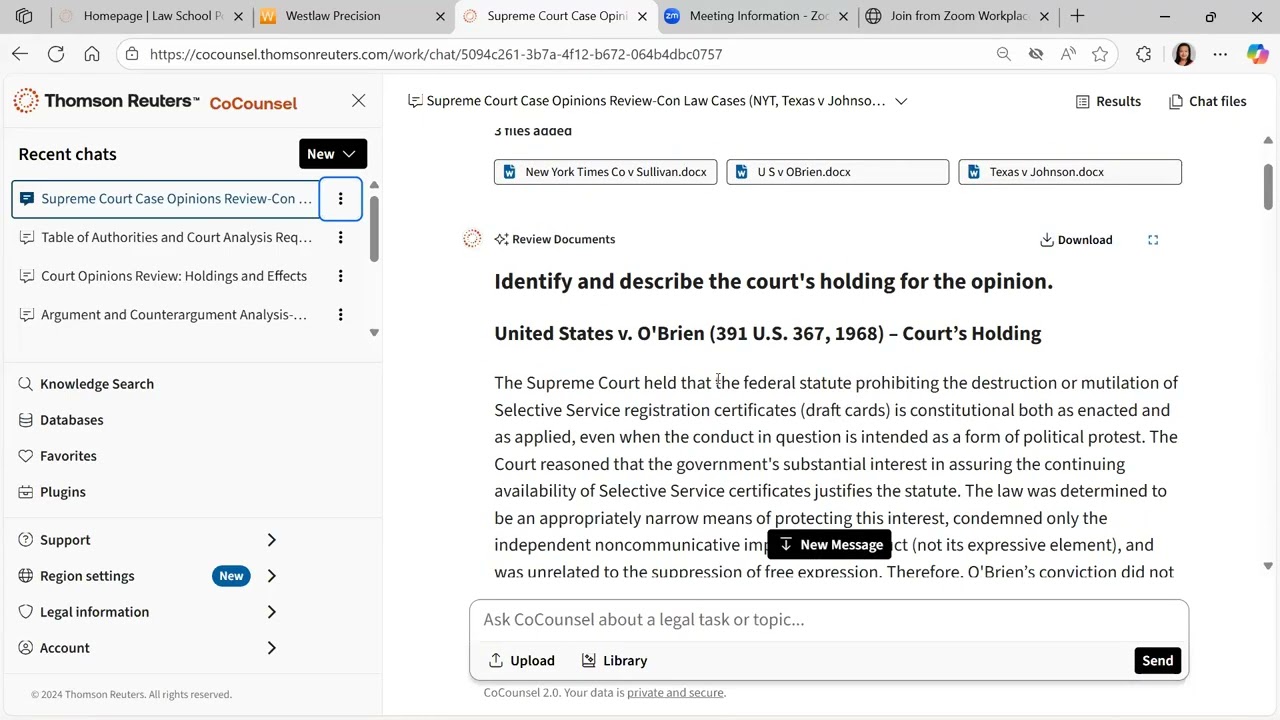 Bulk Opinion Summary on CoCounsel