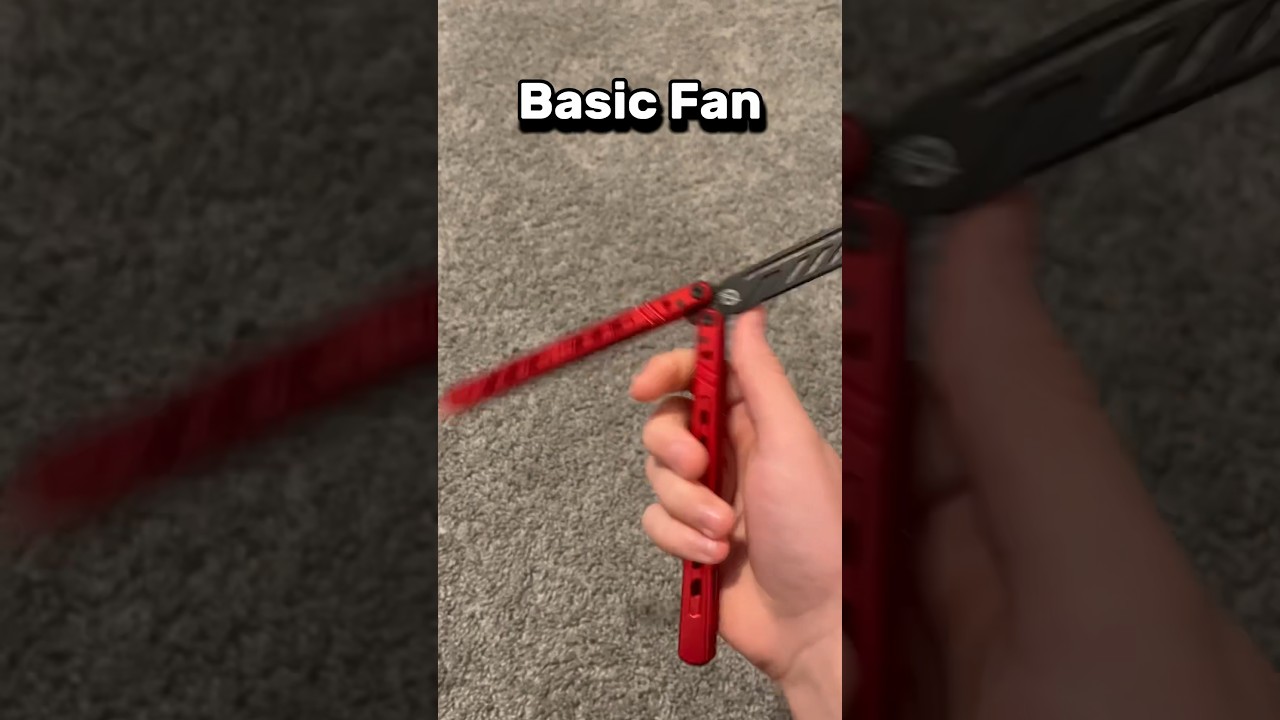 Butterfly knife trick - basic fan #balisong #butterflyknife #shorts #knifetricks #fidget #fyp