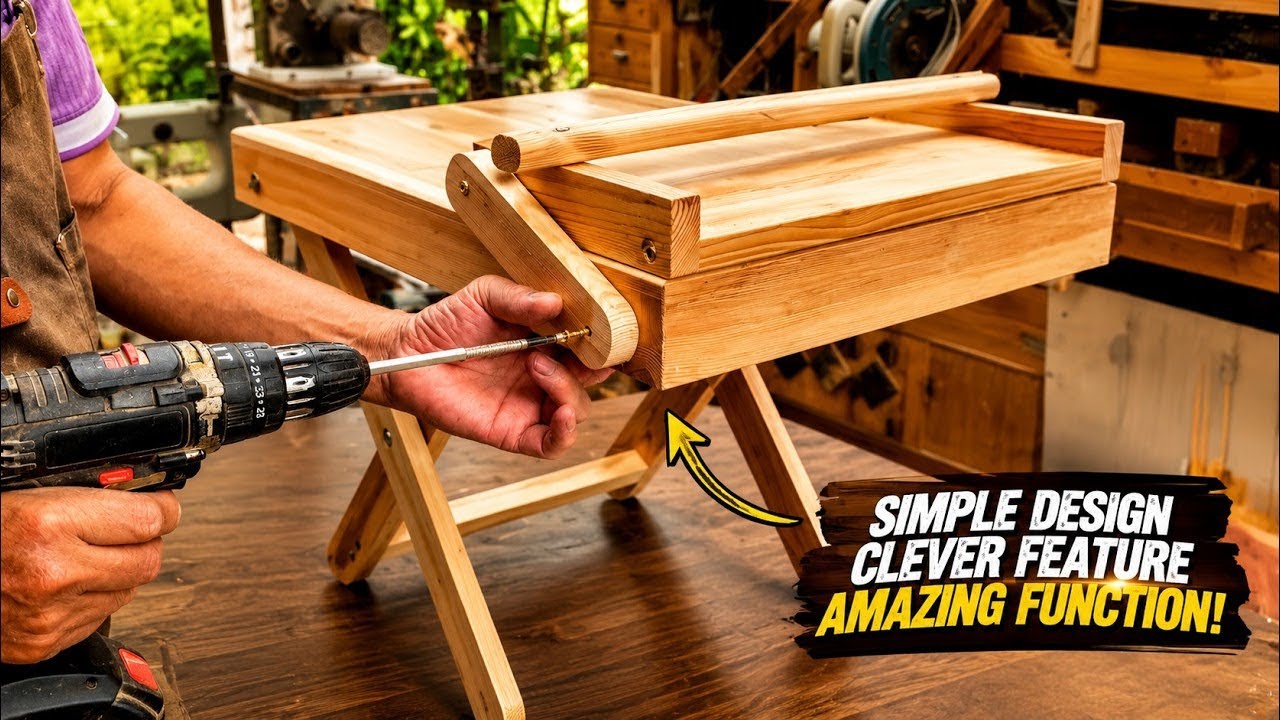 Great Ideas From Recycled Wood // How To Make A Perfect Folding Chair With A Unique Mechanism