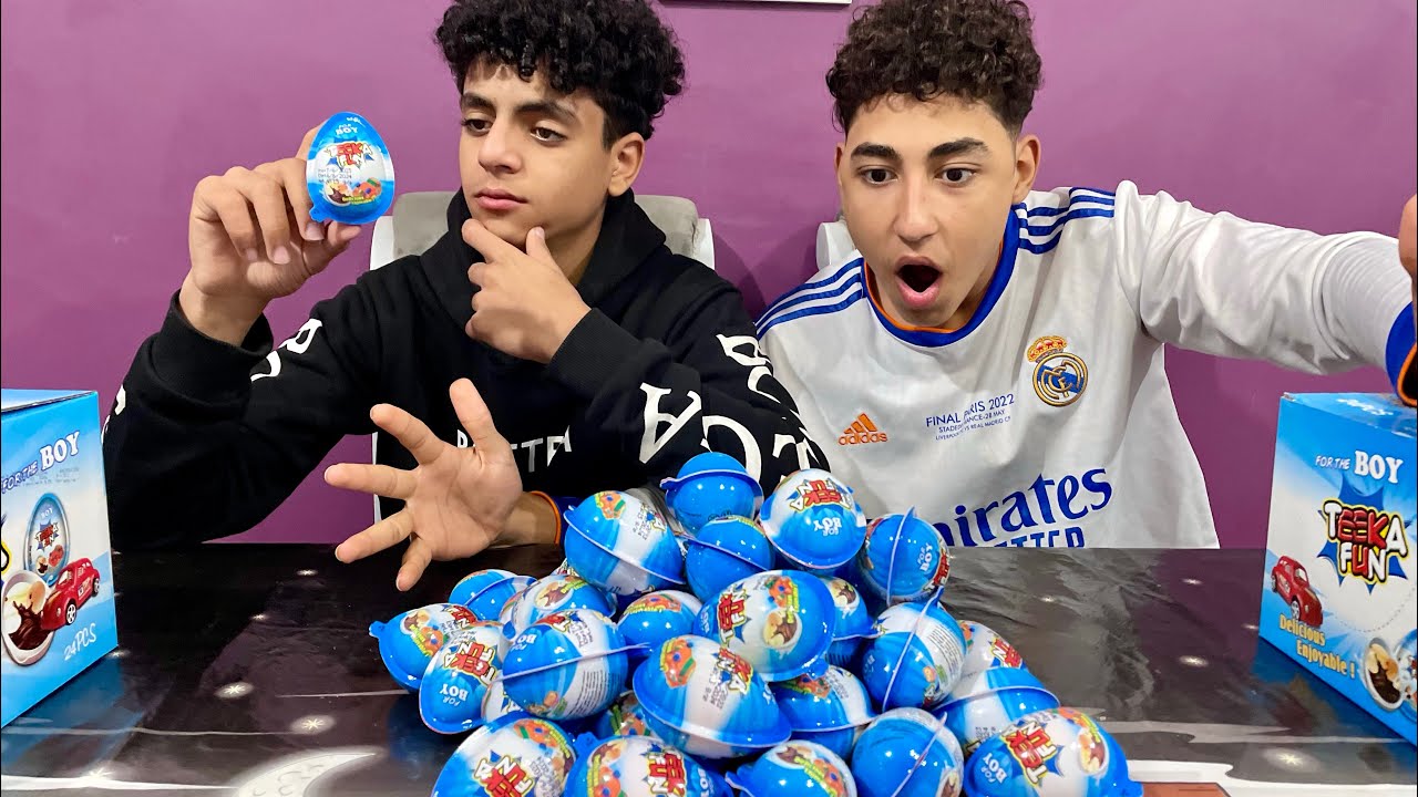 تحدى أكل اكبر كمية بيض كيندر بين سيد وعبدالرحمن💪