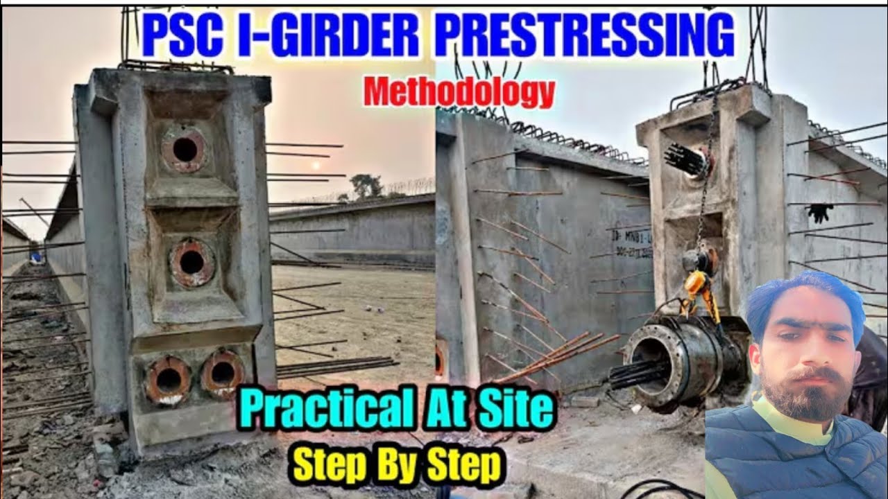 How to do Prestressing of bridge girder on site / prestressing method