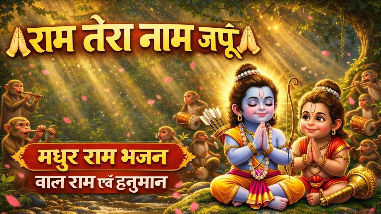 राम तेरा नाम जपूँ 🙏 | Beautiful Ram Bhajan | Cute Bal Ram & Hanuman | Emotional Devotional Song