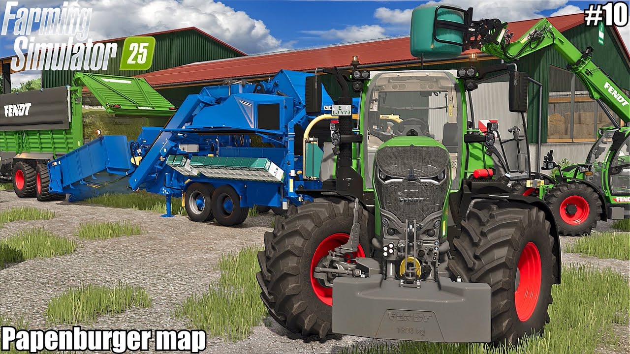 BALING GRASS WITH GÖWEIL STATIONARY BALER│Papenburger Map│FS 25│10