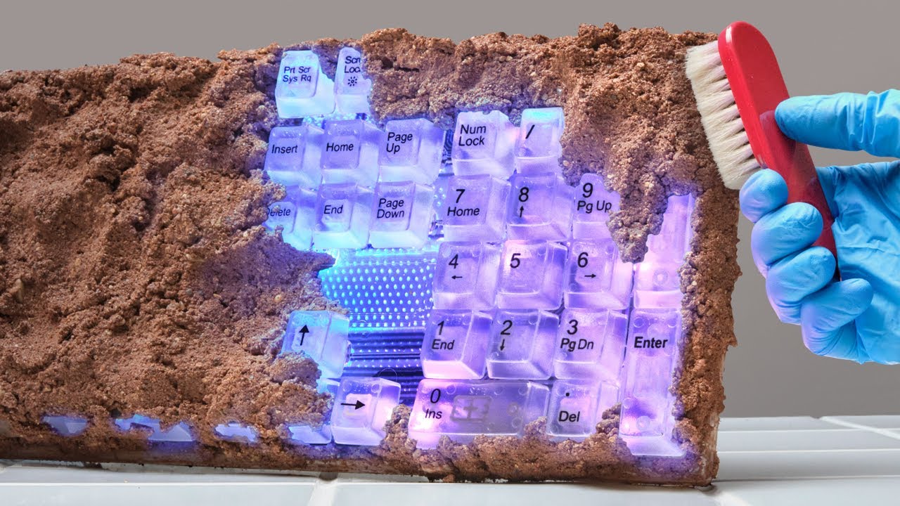 Satisfying Crystal Keyboard Cleaning. ASMR sound