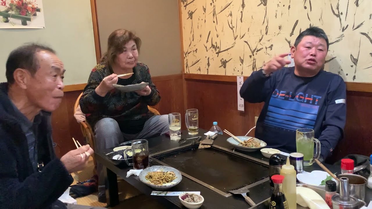 大洗のお好み焼き店で晩ご飯