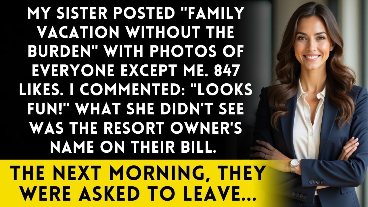 Sister posted ‘Family vacation without the burden’ without me—she didn’t see what came next