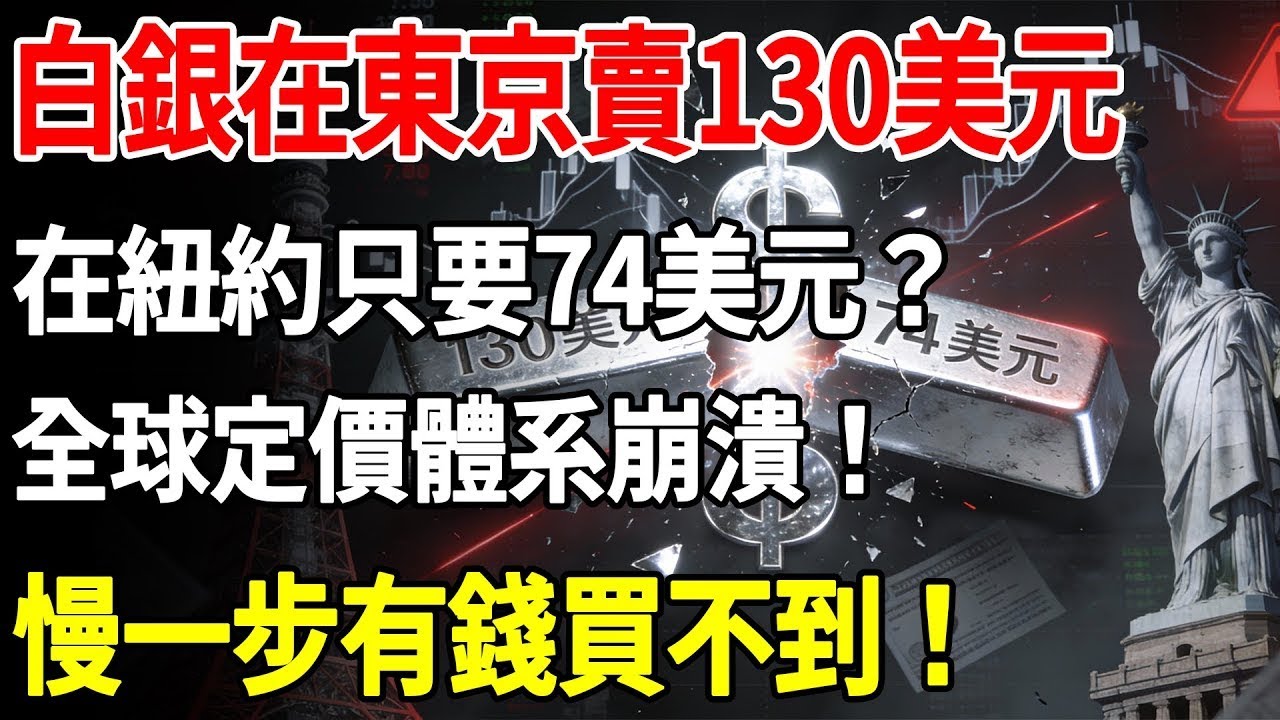 白银在东京卖130美元，但在纽约只要74美元？全球定价体系崩溃！慢一步有钱买不到！#白銀#投資#理財#白銀現貨#晚年生活#晚年幸福#退休生活#養老#財商#財商思維