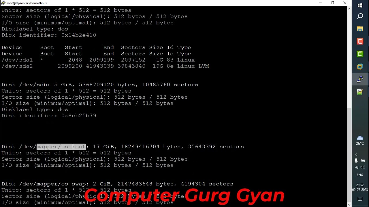 Linux Lec 25  - Disk Management Part 1 | @computernuggets1462 | Linux in Hindi |