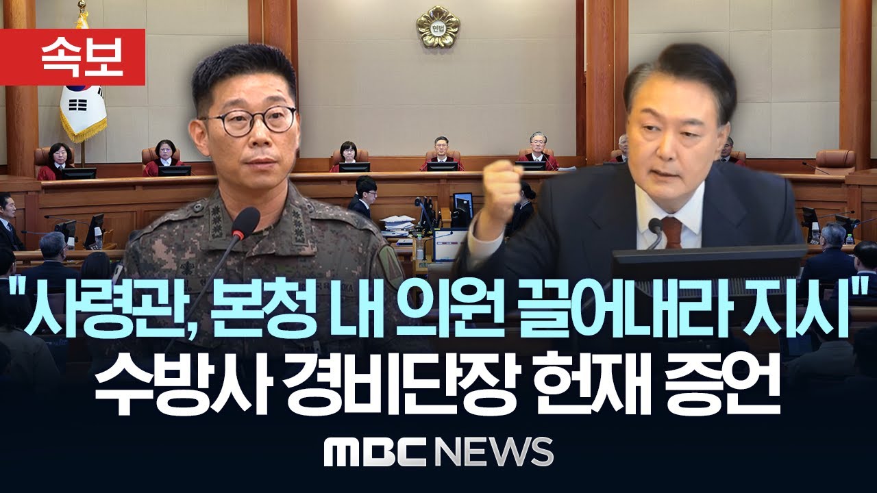 조성현 “이진우, ‘내부 들어가 의원들 끌어내라’ 지시” 탄핵 8차 변론 수방사 1경비단장 증언 - [속보] MBC뉴스 2025년 02월 13일