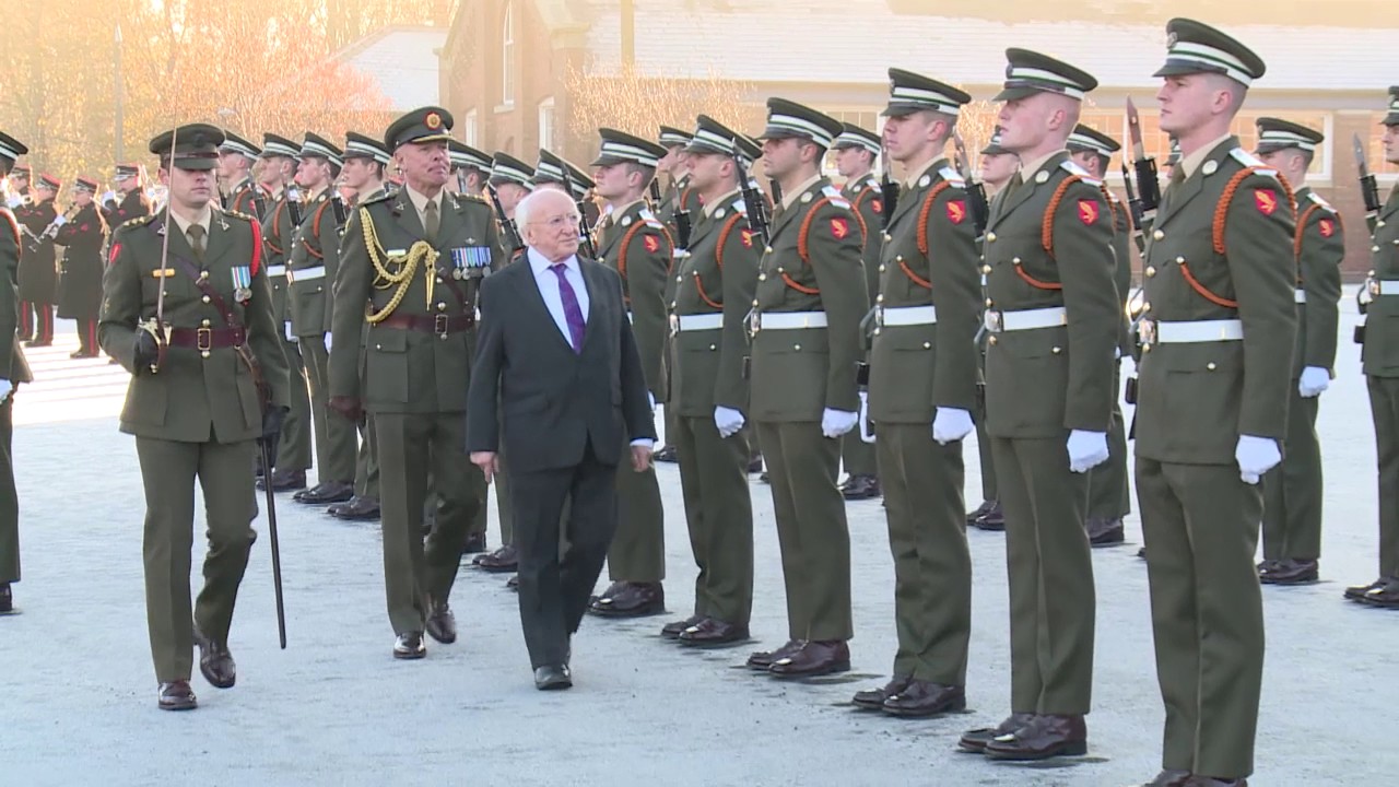 President Higgins visits the the Defence Forces Military College Cadet School